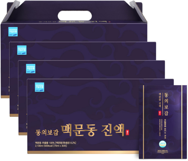 이너블릭 22시간 추출 얼음골 국산 볶음 맥문동 진액, 4박스, 2.1L