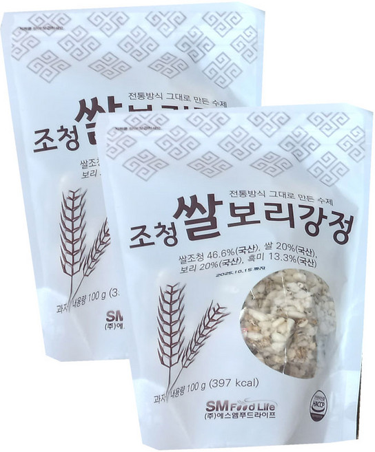 전통방식 그대로 만든 조청 쌀보리강정, 100g, 2개