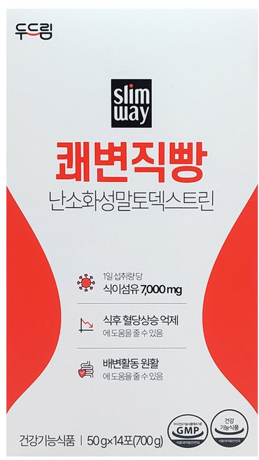 [두드림] 슬림웨이 쾌변직빵 배변활동도움 식이섬유 혈당상승억제, 50g, 14개