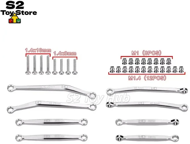 HR 알루미늄 링크 풀 키트(축방향 1/30 SCX30 4X4 포드 브론코 랭글러 크롤러 업그레이드 부품 장착 나사, 01 1 vehicle set