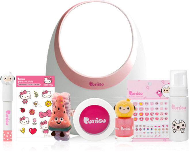어린이화장품 크리스마스 뿌띠슈 공주님 보관함 선물 메이크업 세트, 1개