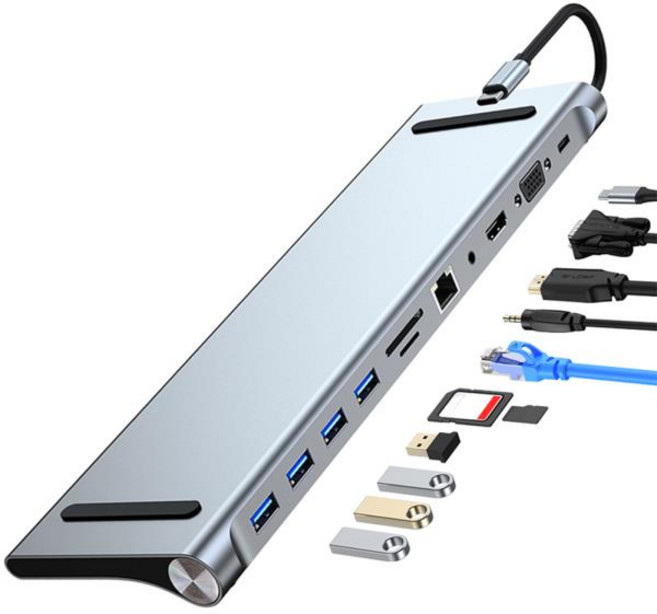 11 in 1 USB C 도킹 스테이션 100W PD SD/TF 오디오 도크 1* 3.0 MacBook Pro/Air용 3*USB2.0 Dell HP Surf, [01] 옵션1