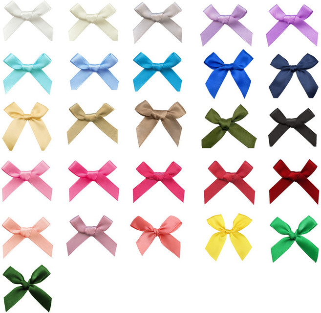 선물 포장 장식 미니 공단 완성 리본 완제품 26색상 4cm, 16번색상, 200개