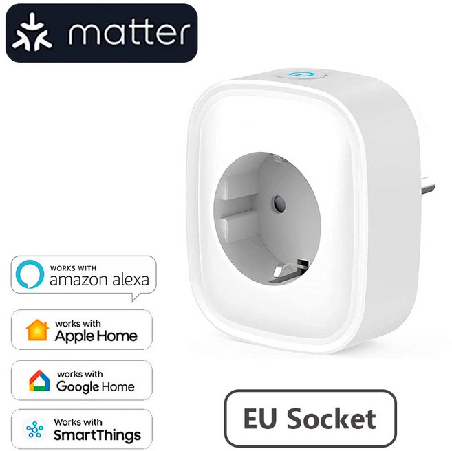 ARUM MATTER 스마트 SMARTTHINGS 콘센트 SIRI 소켓 HOMEKIT 16A 플러그 EU UHOME 전원 멀티 ALEXA 모니터 HOME, Eu 플러그