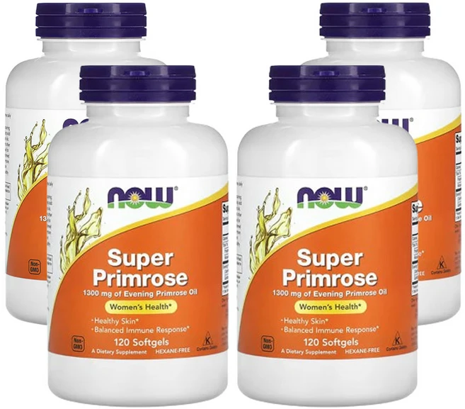 나우푸드 Super Primrose 달맞이꽃오일 1 300mg 소프트젤 120 정, 120정, 4개 - 쿠팡
