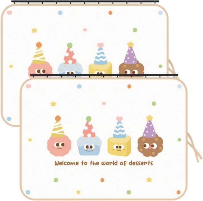 나라에센셜 레일형 자동차 차량용 커튼 차량 창문 햇빛가리개, 디저트 월드, 2개