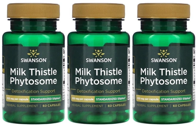 Swanson 밀크시슬 추출 파이토솜 300mg, 60정, 3개 - 쿠팡