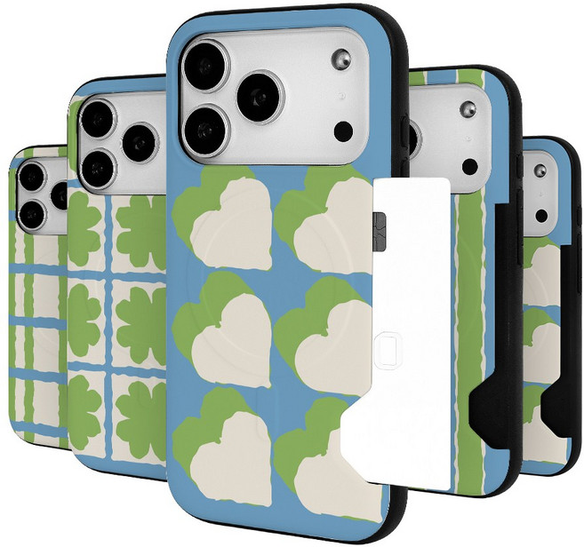 이케미 포레스트 패턴 맥세이프 기능 슬라이드 카드범퍼 케이스