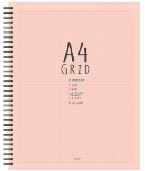 톡톡팬시 3500A4 그리드노트, 핑크계열, 4개