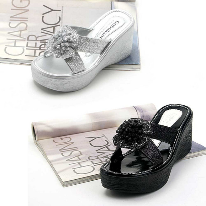 꼭지슈즈 국산 예쁜 여자 여름슬리퍼 웨지슬리퍼 발편한슬리퍼 8cm