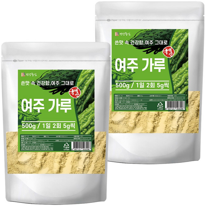 건강중심 국산 여주 분말, 500g, 2개