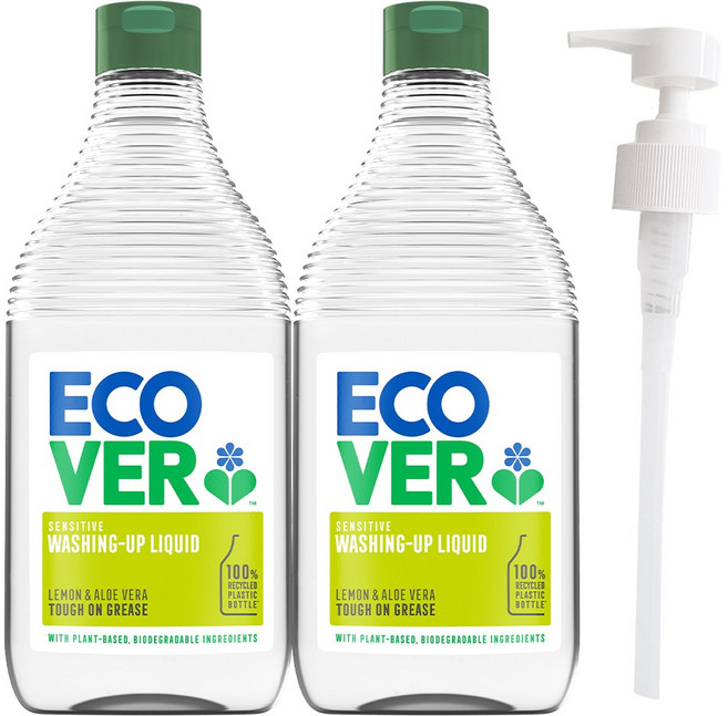 에코버 주방세제 450ml 2개 + 펌프 / 레몬향