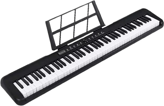 88鍵力度觸鍵鋼琴 藍芽MIDI亮燈跟彈版 88鍵【充電版】, 黑色, 1個, 88鍵【充電版】/力度鍵