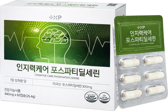인지력 케어 포스파티딜세린 영양제 미국산 포스타디딜세린 포스파디딜세린 두뇌 뇌 건강 PS 피에스, 60회분, 1개