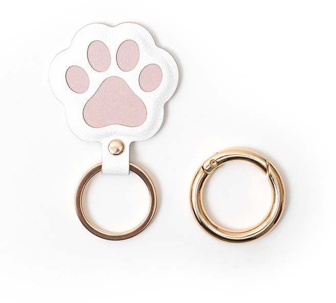 LHiDS 造型磁吸鑰匙圈 貓掌, 白貓, 1個