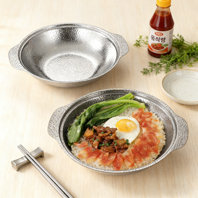 인덕션 겸용 스텐 전골양수냄비, 1개, 실버, 20cm