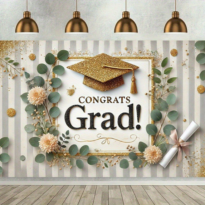 아라홍스 파티배너 생일축하 파티용품 생일가랜드 생일이벤트 졸업 환갑 새해 생일현수막, 3.졸업 골드학사모