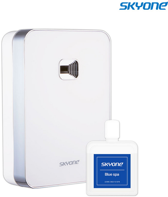 스카이원 방향제 자동 분사기 화이트 + 리필액, 1세트, 210ml, 블루스파