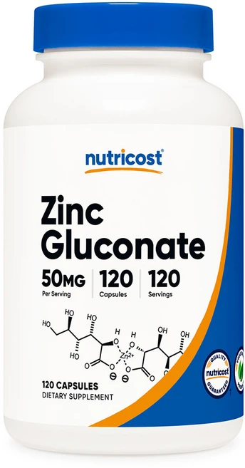 뉴트리코스트 징크 아연 글루코네이트 50mg 120캡슐, 120정, 1개 - 쿠팡