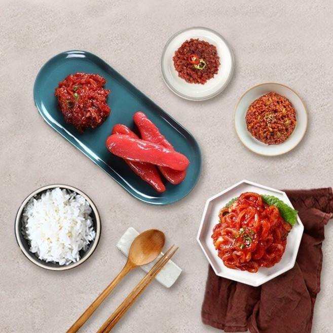 반찬단지 오징어젓 1Kg + 백명란젓 500g 반찬 밥도둑, 1세트, 1.5kg