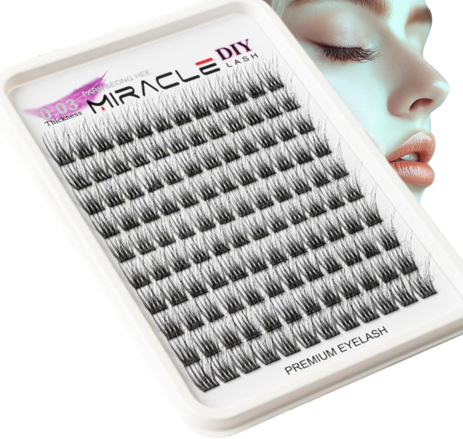 미라클래쉬 부분 속눈썹 세계최초 0.03mm 두께의 세계적인 기술력이 집약된 자연스러운 초경량 아이래쉬 E6 9-16mm, 1개, 10mm
