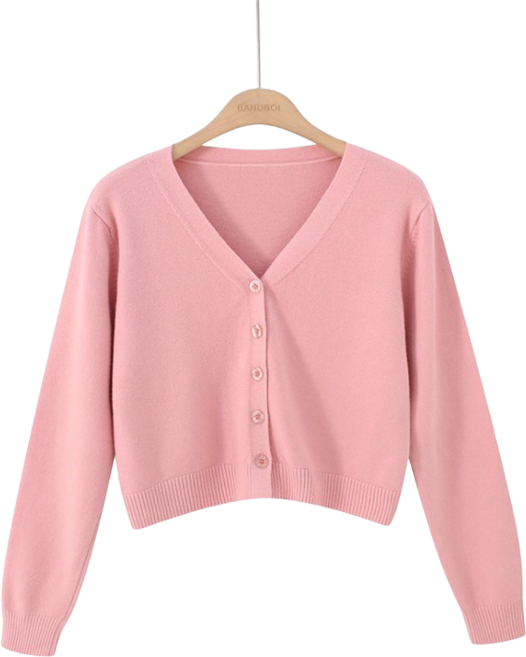 天使網購 氣質薄針織小外套 V領 短版 罩衫 防曬 長袖 韓系 秋天