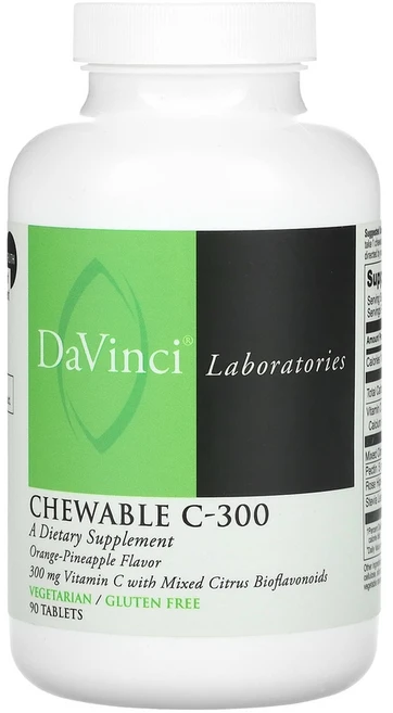 다빈치 랩 오브 버몬트 츄어블 C-300 오렌지 파인애플 300mg 90 정, 90정, 1개 - 쿠팡