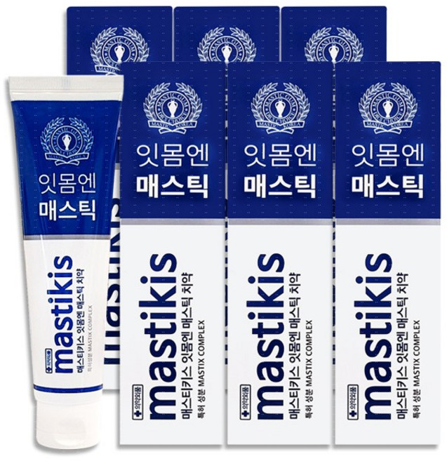 매스티키스 골드 잇몸엔 치약 항균 99.9% 충치균 치주균, 120g, 6개