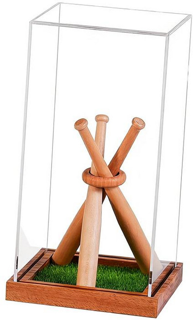 나무 베이스가 있는 VG 축구공 디스플레이 케이스 사인볼 스포츠 수집품 기념품 디스플레이를 위한 탈착식 내장 볼 홀더가 투명 아크릴 축구 박스, 1개