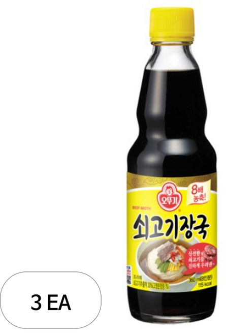 오뚜기 국수장국 쇠고기, 3개, 360ml