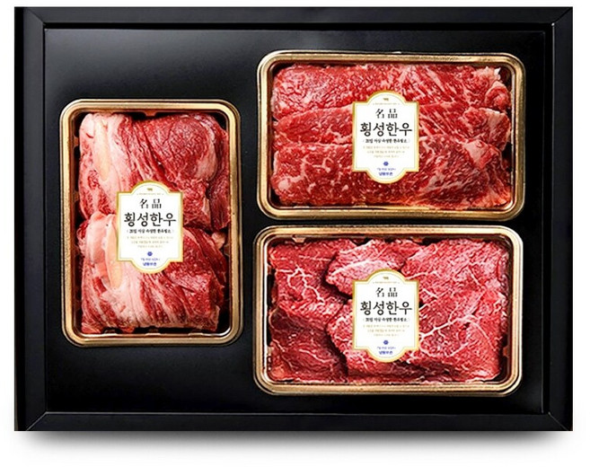 1등급 횡성한우 암소명품구이 세트 3호 [꽃등심+안심+채끝] 각 300g, 1개