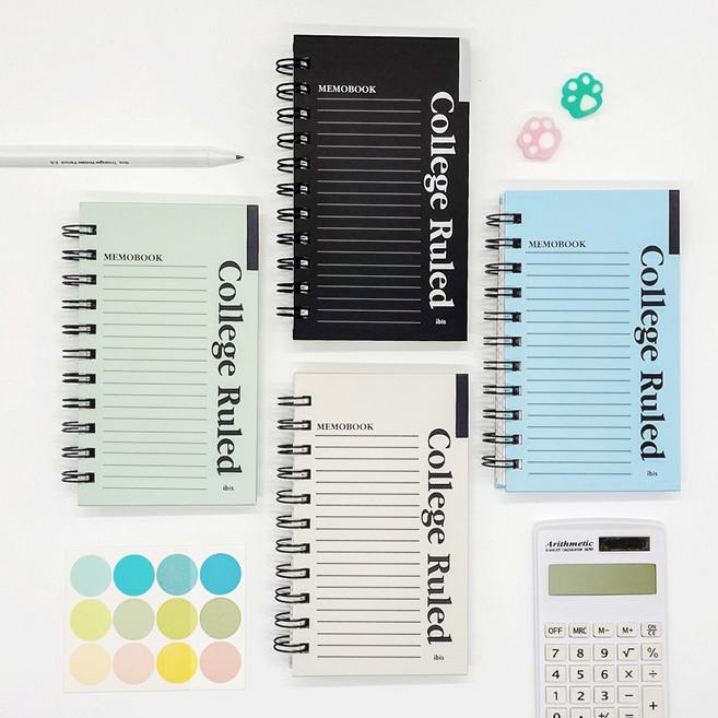 아이비스 두꺼운 좌철수첩 캠퍼스 12682, 아이보리, 그린, 블루, 블랙, 1세트