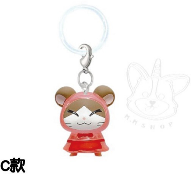 BANDAI 哈姆太郎標記飾品配件 倉鼠造型吊飾, 1個, C款/紅圍裙+粉衣款1J240