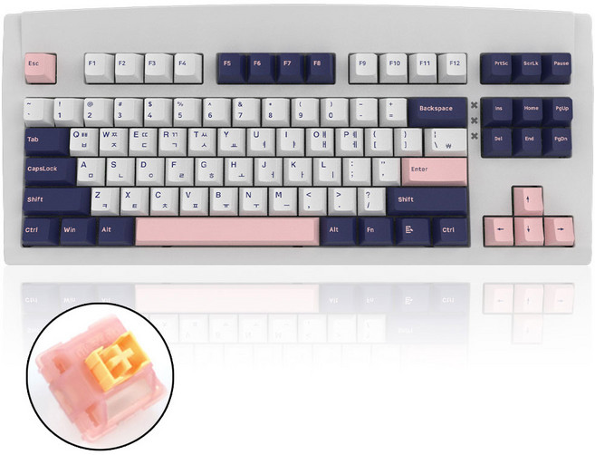 큐센 유무선 겸용 블루투스 기계식 키보드 리니어 스위치 풀윤활 가스켓방식 게이밍, 저소음 피치축, 화이트