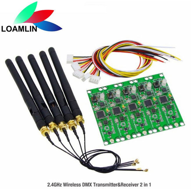 무대 조명 2.4Ghz 무선 DMX512 송신기 수신기 2 IN 1 PCB 모듈 보드 안테나 LED 컨트롤러 WIFI, 3Pcs