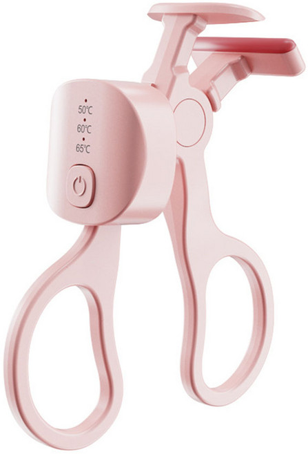 하비앤하트 무선 충전식 속눈썹고데기 3단 온도조절 USB-C 히팅 뷰러, 핑크, FB012