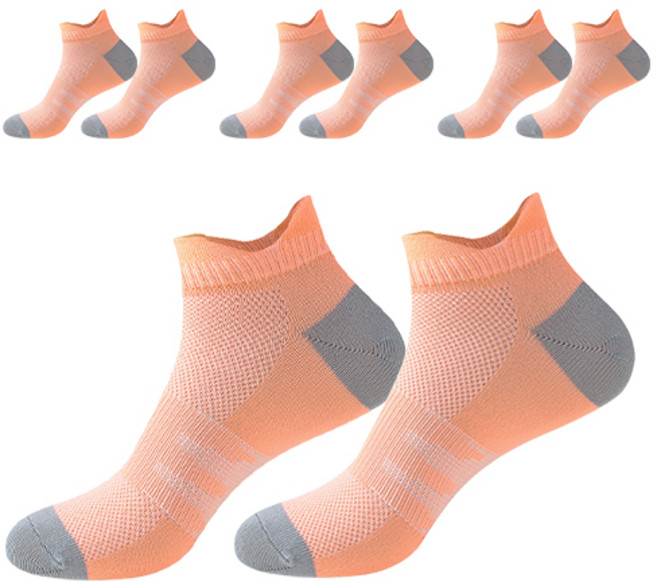 남녀공용 스포츠 쿠션 양말 미끄럼방지 흡습속건 발목삭스 러닝 헬스 4종세트, 1세트, 02 여성 핑크