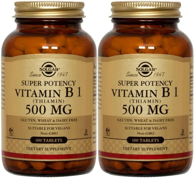 솔가 슈퍼 포텐시 비타민 B1 (티아민) 500mg 타블렛 비건, 2개, 100정 - 쿠팡