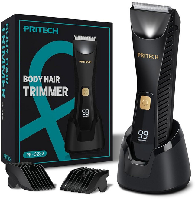 프리텍 맨스케이프 바디 남성용 헤어 전기 방수 트리머 세라믹 퍼빅 블레이드 트리머 면도기