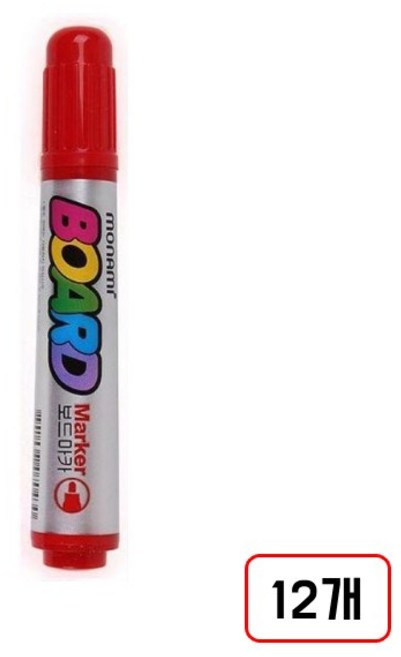 모나미)보드마카, 12개, 적/MND503013