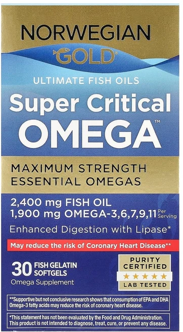 리뉴라이프 Norwegian Gold 오메가3 피쉬 오일 950mg 장용성 제피 소프트젤 30정, REN15554, 1개 - 쿠팡