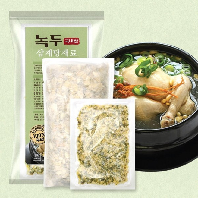 자연초 녹두 삼계탕 재료, 150g, 3개