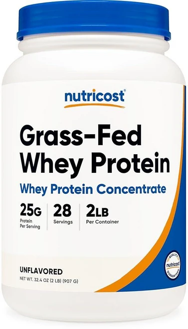 Nutricost 목초 사육 유청 단백질 농축액 - 변성 GMO 프리 글루텐, 2 Pound (Pack of 1), 무향, 1개, 907g - 쿠팡