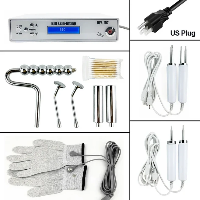 바이오 스킨 케어 안티 에이징 장치 얼굴 회춘 톤 부드러운 리프팅 미세 전류 근육 운동 바디 마사지 도구, 02 US plug with Gloves