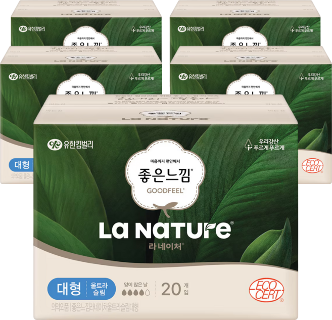 라네이처 좋은느낌 울트라 생리대 날개형, 20개입, 5개