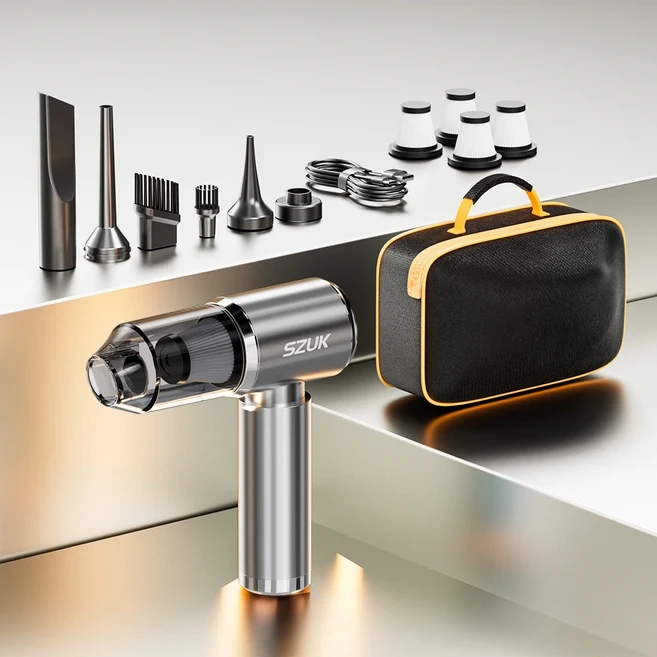 SZUK 새로운 자동차 진공 청소기 165000Pa 무선 강력한 흡입 용 미니, 05 Sliver 4hapa bag, 상세설명참조