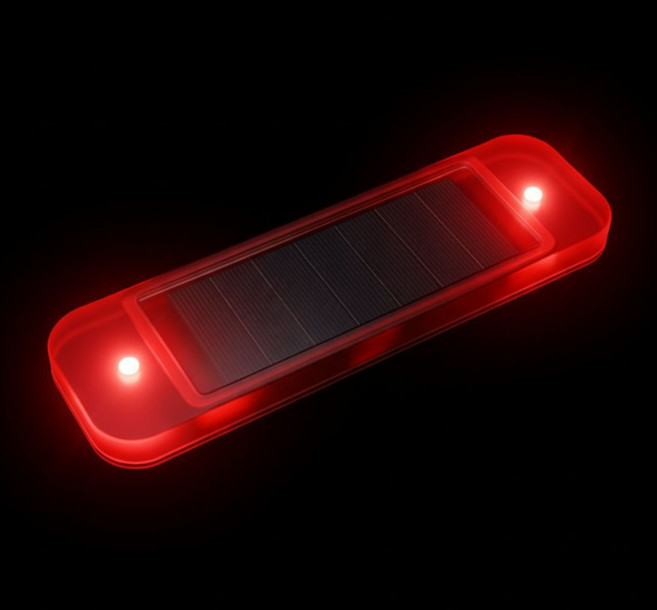 생활해랑 태양광 추돌방지 안전 led 경고등 경광등, 레드
