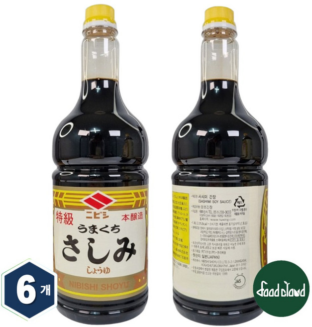 니비시 사시미 쇼유 1.8L / 회간장 대용량., 6개