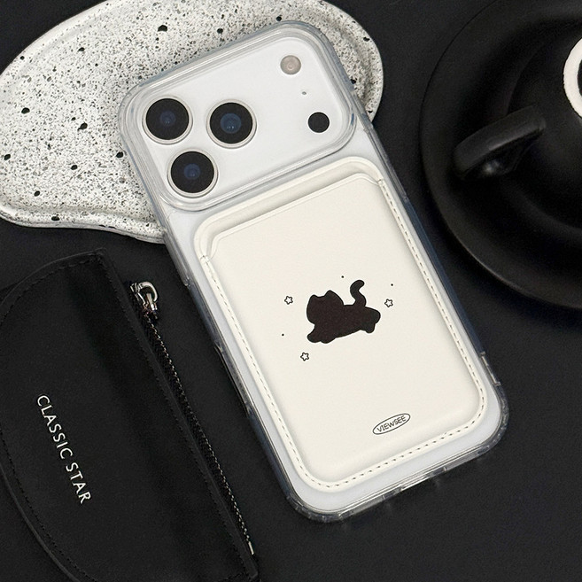 뷰씨 디자인 맥세이프 카드지갑 3장 수납 지갑 케이스, 1개, 13. 스타캣