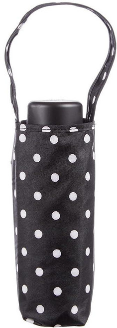 Totes 마이크로 미니 수동 컴팩트 우산 NeverWet 기술 블랙 바탕에 다채로운 도트 96.5cm(38인치) 아크 커버리지 블랙 바탕에 다채로운 도트 08914